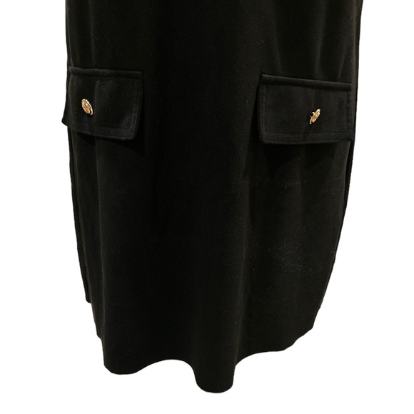 Zara Black Faux Suede Gold Button Shift Sheath Mini Dress - S - Picture 7 of 16